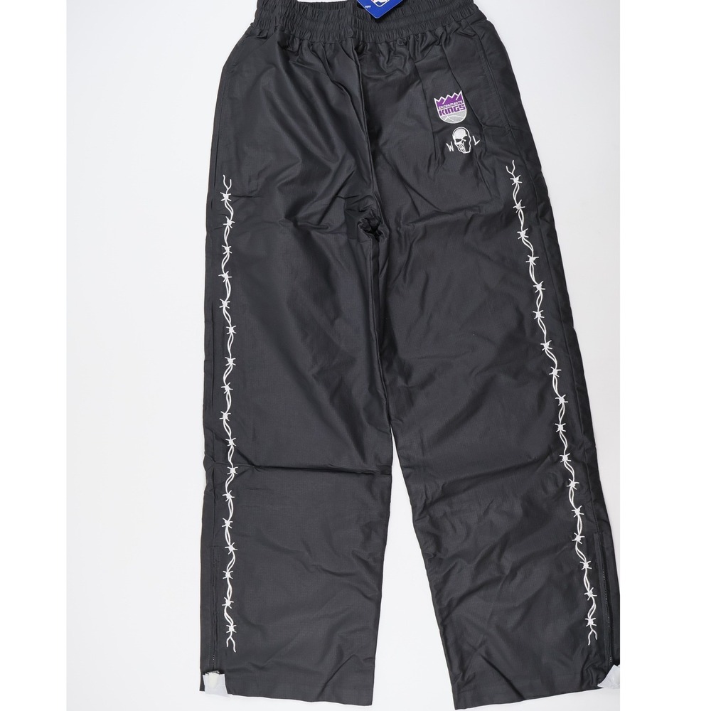 Warren Lotas Sacramento Kings NBA Track Pants Black Barbed Wire Small NWT